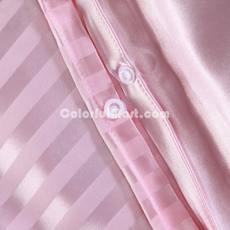 Beautiful Stripes Pink Silk Bedding Modern Bedding - Click Image to Close