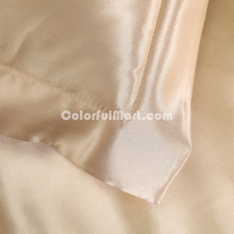 Light Tan Silk Pillowcase, Include 2 Standard Pillowcases, Envelope Closure, Prevent Side Sleeping Wrinkles, Have Good Dreams - Click Image to Close
