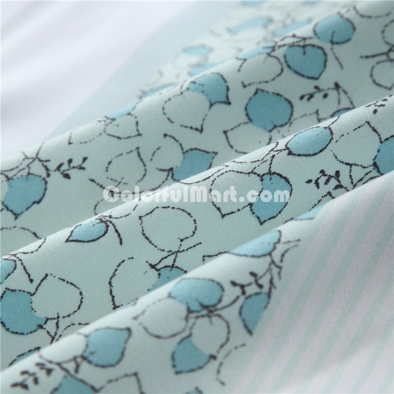 Dream Blues Blue Bedding Set Girls Bedding Floral Bedding Duvet Cover Pillow Sham Flat Sheet Gift Idea - Click Image to Close
