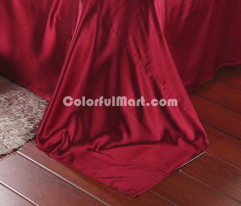 Two Tone Dark Coffee And Wine Silk Bedding Silk Duvet Cover Set - Click Image to Close