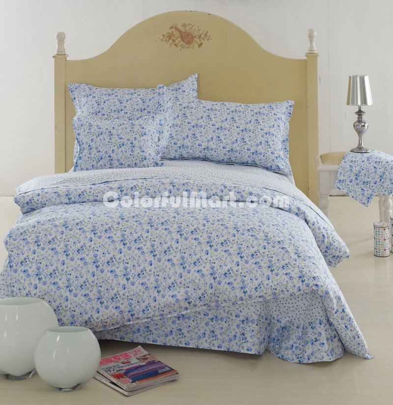 Blue Flowers Cheap Kids Bedding Sets - Click Image to Close