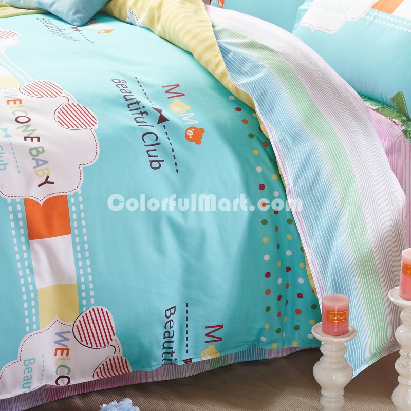 Beautiful Club Blue Bedding Set Kids Bedding Teen Bedding Duvet Cover Set Gift Idea - Click Image to Close