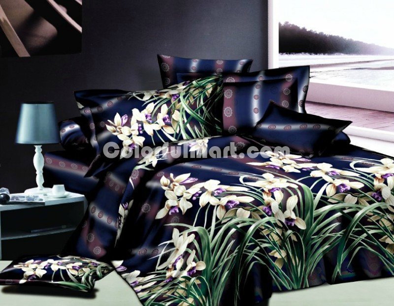 Orchid Duvet Cover Set 3D Bedding - Click Image to Close