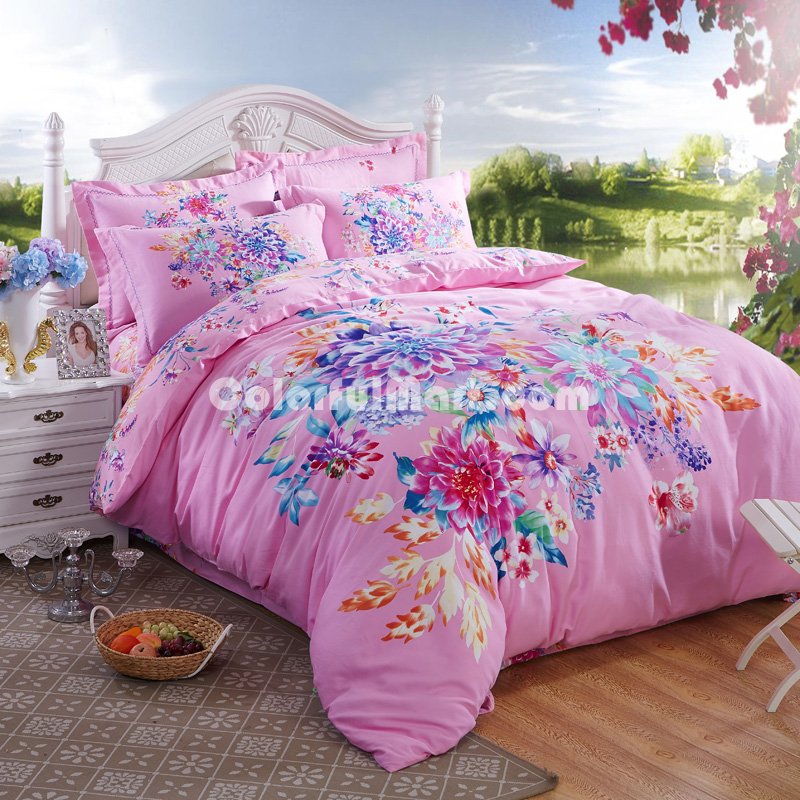 Fairyland Purple Bedding Set Modern Bedding Collection Floral Bedding Stripe And Plaid Bedding Christmas Gift Idea - Click Image to Close