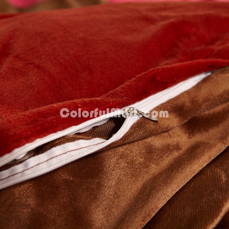 Romantic Princess Coffee Velvet Bedding Modern Bedding Winter Bedding - Click Image to Close