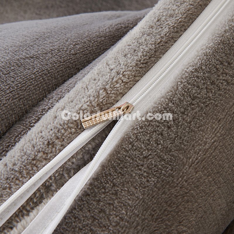 Silver Gray Flannel Bedding Winter Bedding - Click Image to Close