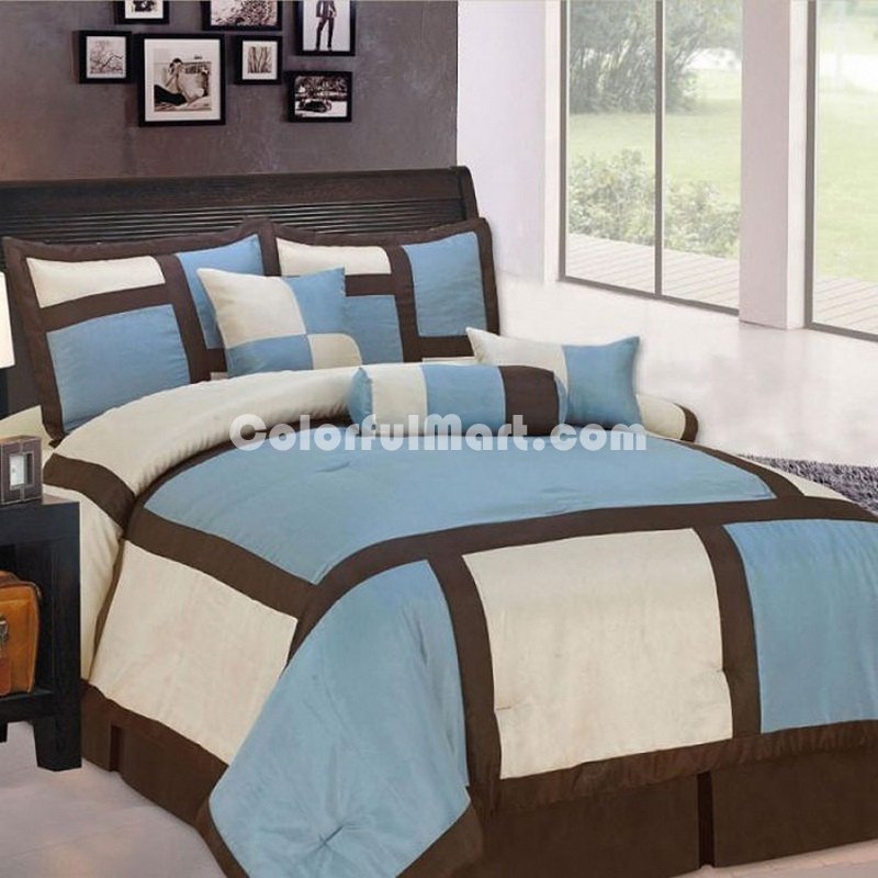 Tenaka Sky Blue Duvet Cover Set Luxury Bedding - Click Image to Close