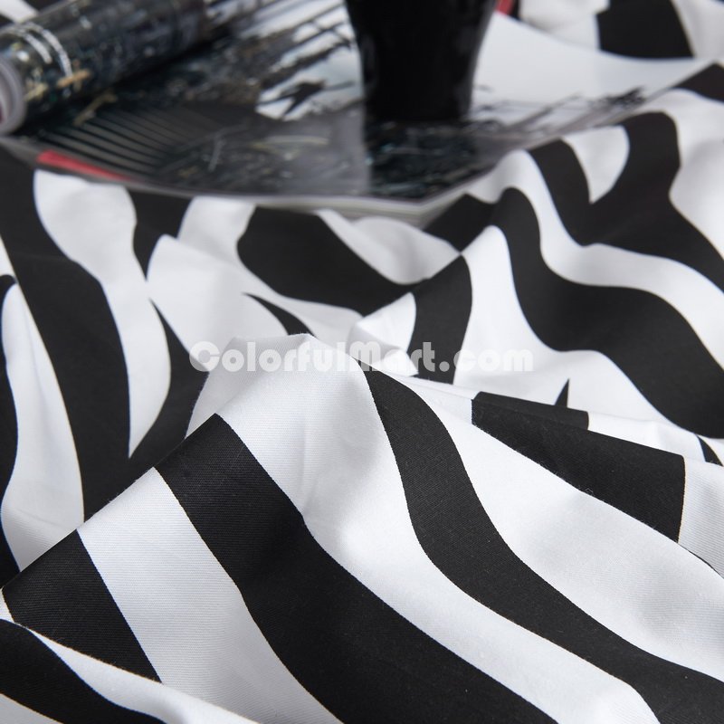 Zebra Print Black Bedding Kids Bedding Teen Bedding Dorm Bedding Gift Idea - Click Image to Close