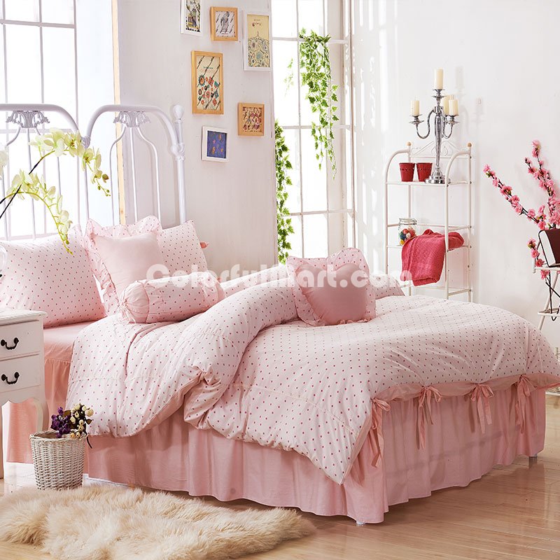 Tender Polka Dot Pink Polka Dot Bedding Princess Bedding Girls Bedding - Click Image to Close
