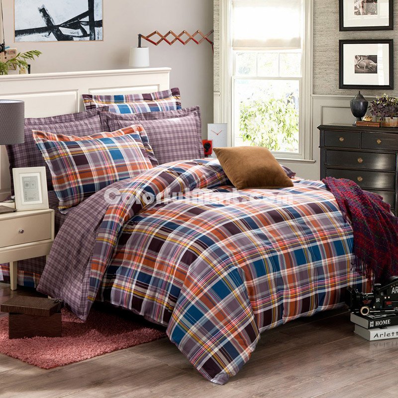 The Glorious Years Purple Tartan Beddding Stripes And Plaids Bedding - Click Image to Close