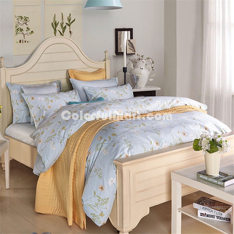 Jora Light Blue Bedding Egyptian Cotton Bedding Luxury Bedding Duvet Cover Set - Click Image to Close