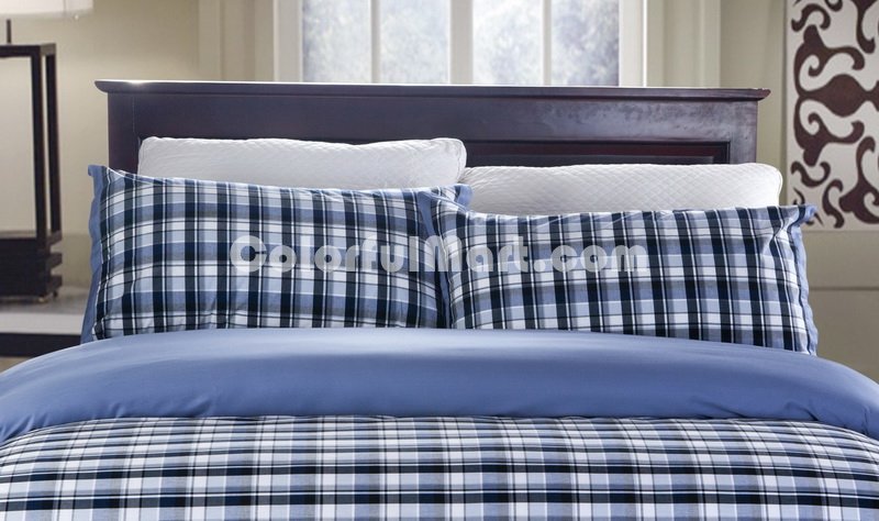 Manchester Blue Tartan Bedding Stripes And Plaids Bedding Luxury Bedding - Click Image to Close