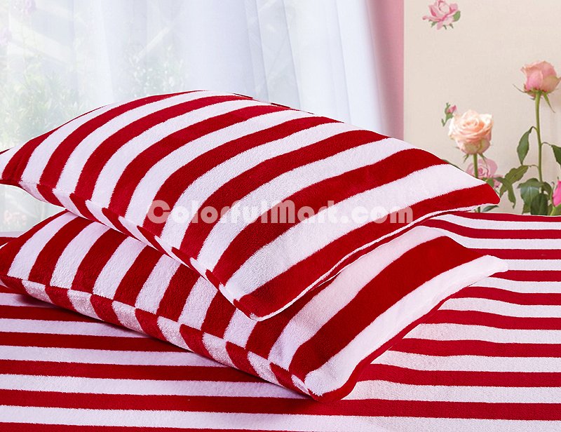 Little Apple Red Bedding Set Winter Bedding Flannel Bedding Teen Bedding Kids Bedding - Click Image to Close
