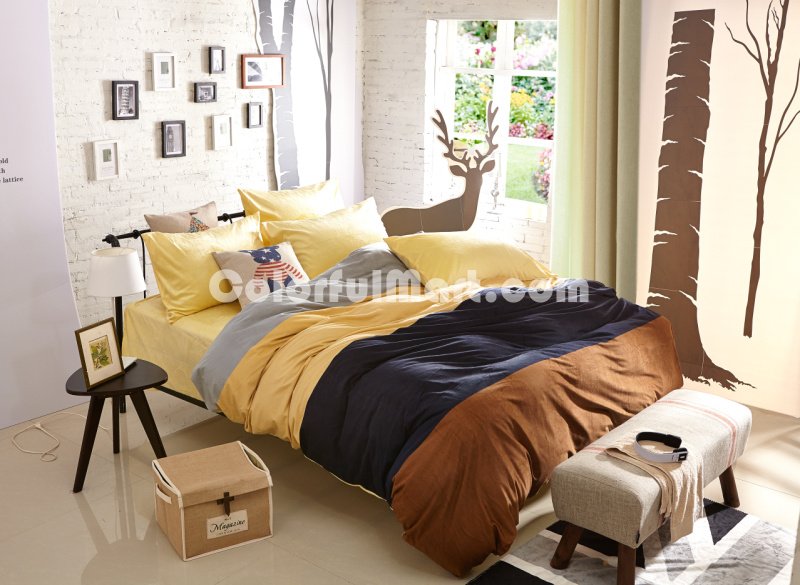 Lovers In The Attic Yellow Velvet Bedding Modern Bedding Winter Bedding - Click Image to Close