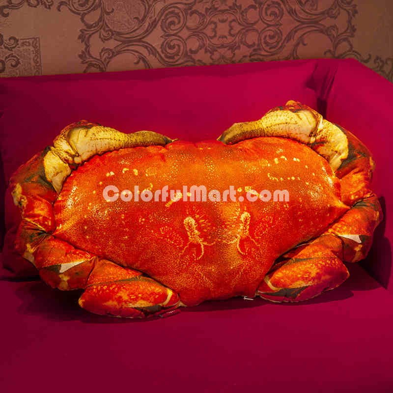 Crab Orange Pillow Decorative Pillow Throw Pillow Couch Pillow Accent Pillow Best Pillow Gift Idea - Click Image to Close