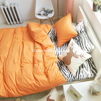I Love Zebra Orange Zebra Print Bedding Animal Print Bedding Duvet Cover Set