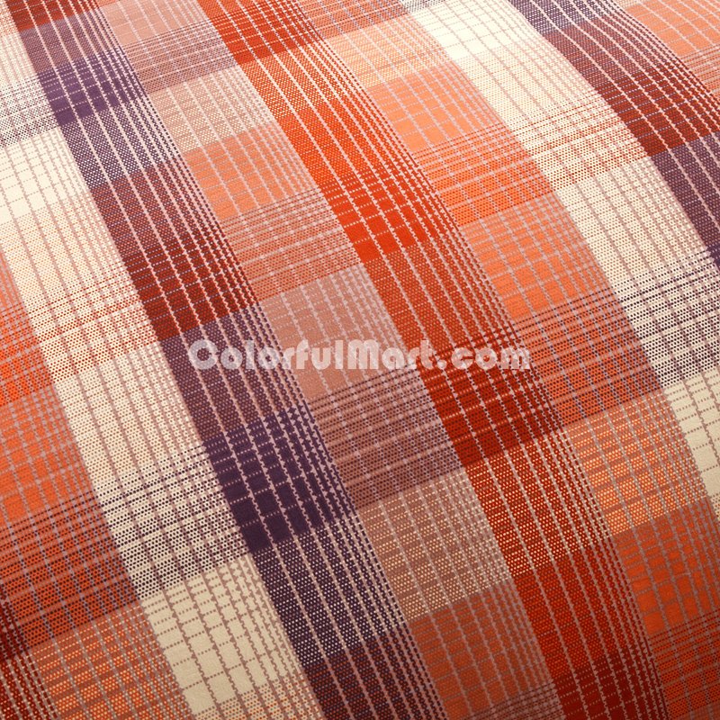 Mirada Orange Tartan Bedding Stripes And Plaids Bedding Teen Bedding - Click Image to Close