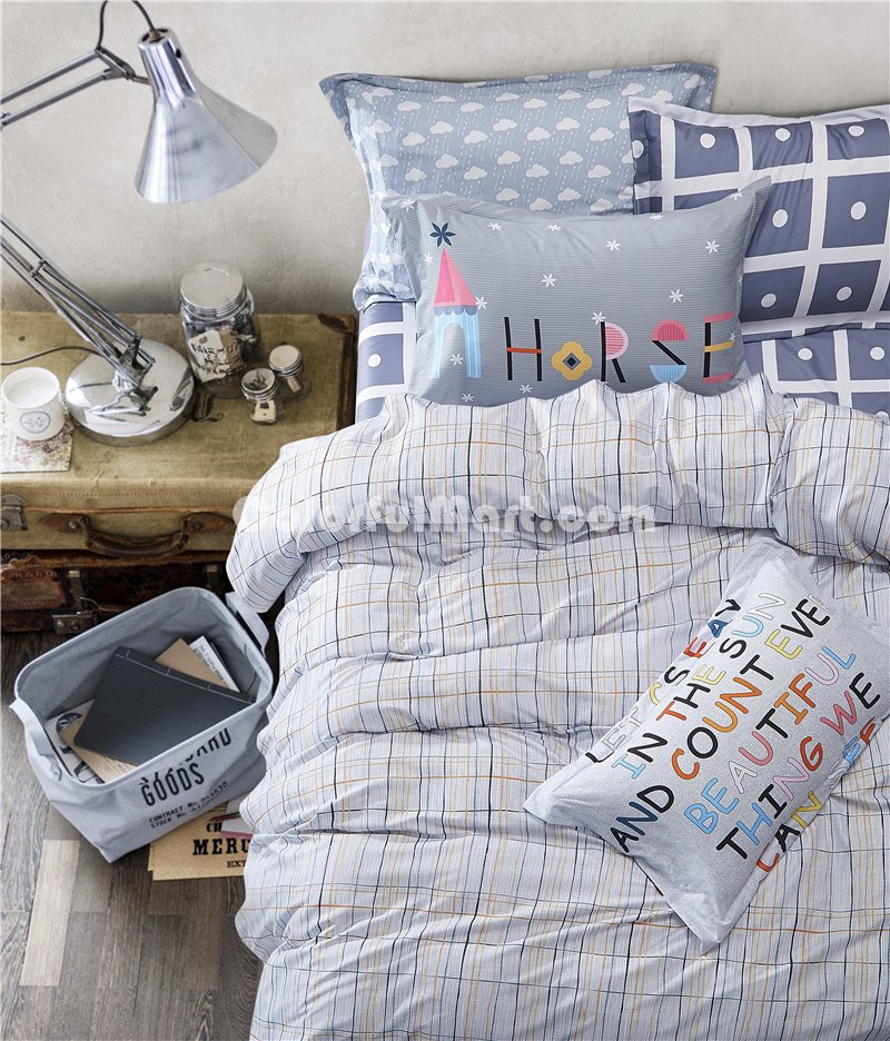 Colorful Characters Blue Bedding Teen Bedding Kids Bedding Modern Bedding Gift Idea - Click Image to Close