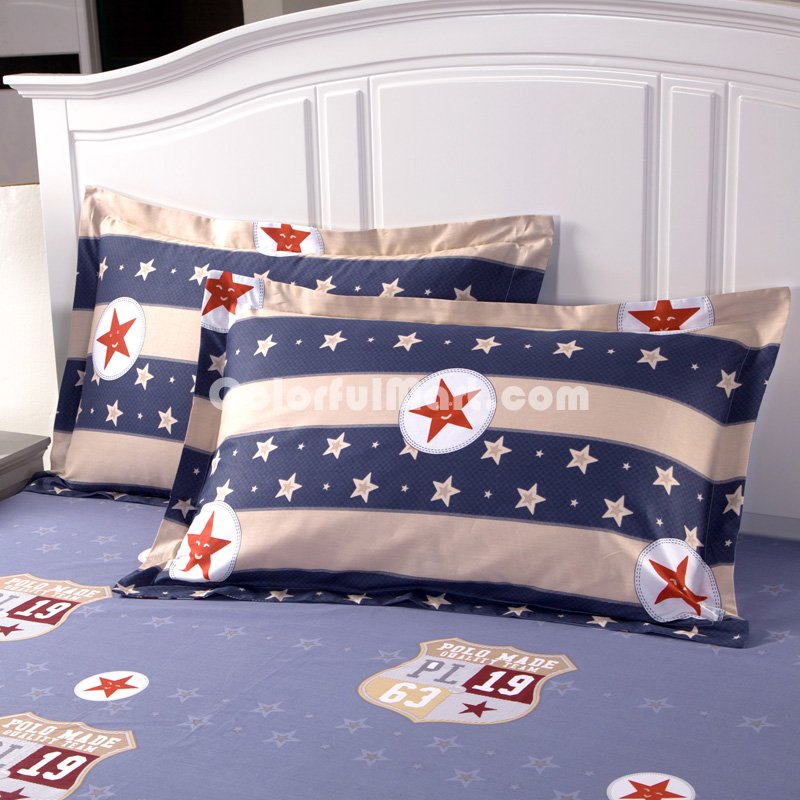 Stars World Blue 100% Cotton Luxury Bedding Set Kids Bedding Duvet Cover Pillowcases Fitted Sheet - Click Image to Close
