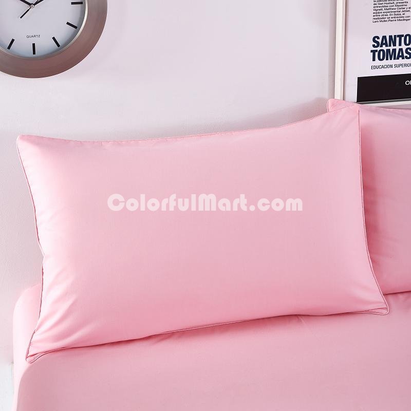 Solid Coral Bedding Set Duvet Cover Pillow Sham Flat Sheet Teen Kids Boys Girls Bedding - Click Image to Close
