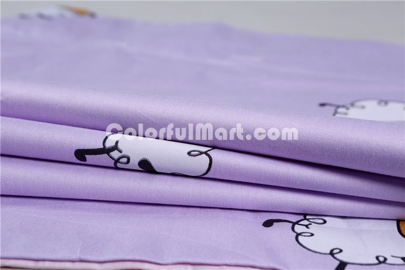 Running Sheep Purple Bedding Set Teen Bedding Kids Bedding Duvet Cover Pillow Sham Flat Sheet Gift Idea - Click Image to Close