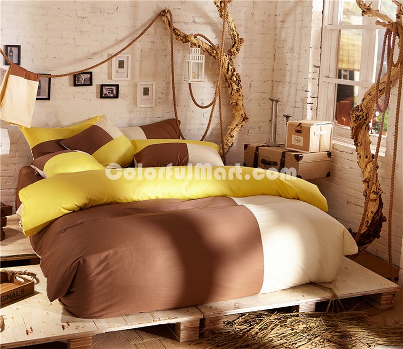 Cappuccino Brown Bedding Set Teen Bedding College Dorm Bedding Duvet Cover Set Gift - Click Image to Close
