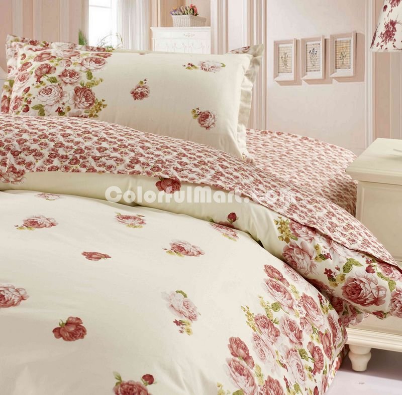 Rose Red 3 Pieces Girls Bedding Sets - Click Image to Close