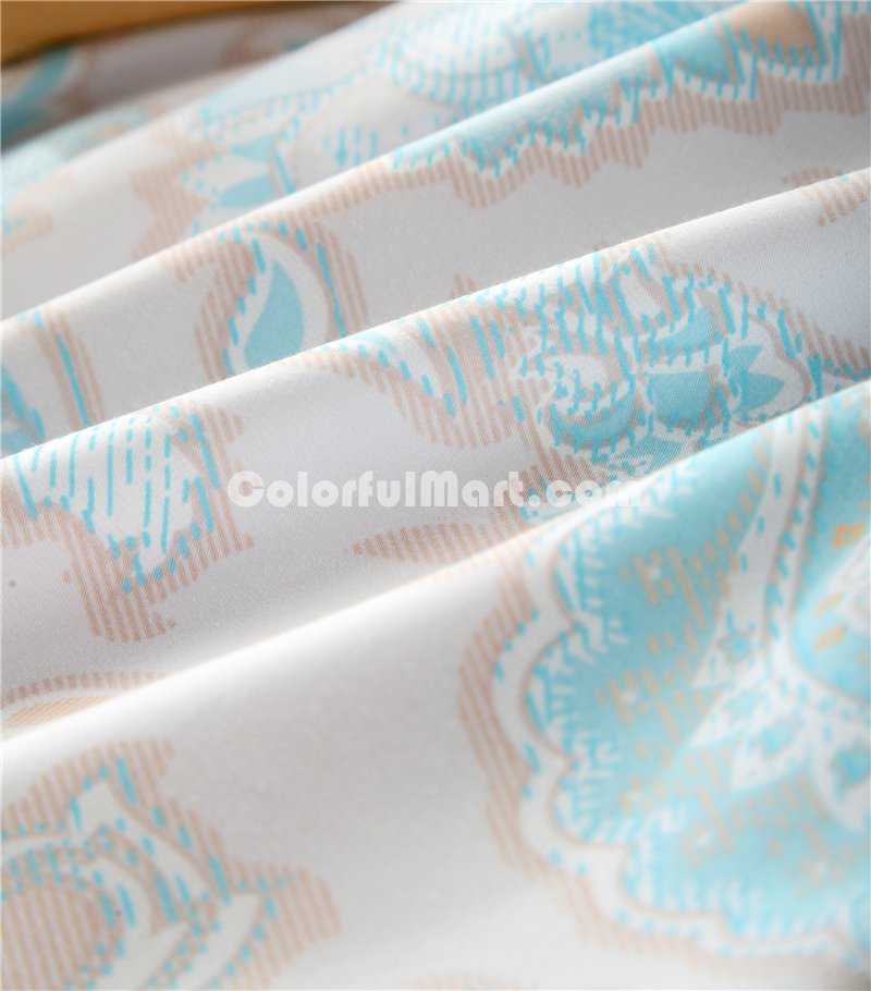Leaf Language Blue Bedding Set Luxury Bedding Girls Bedding Duvet Cover Pillow Sham Flat Sheet Gift Idea - Click Image to Close