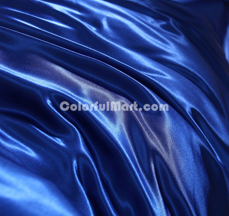 Pure Enjoyment Royalblue Silk Bedding Silk Duvet Cover Set - Click Image to Close