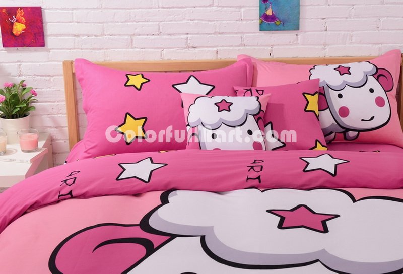Aries Pink Duvet Cover Set Star Sign Bedding Kids Bedding - Click Image to Close
