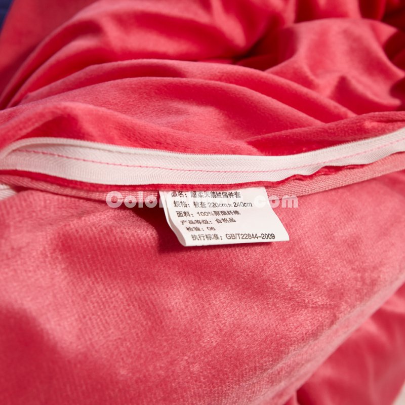 Heart Of Ocean Pink Velvet Bedding Modern Bedding Winter Bedding - Click Image to Close