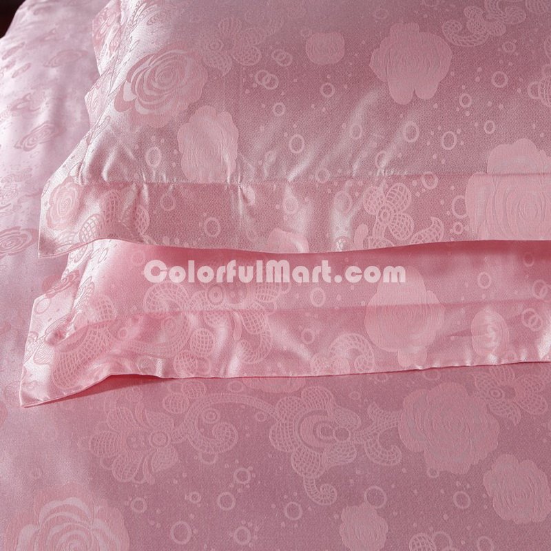 Romantic Beauty Pink Jacquard Damask Luxury Bedding - Click Image to Close