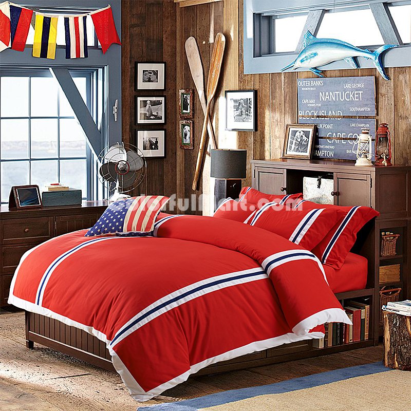 British Fashion Red Bedding Dorm Bedding Discount Bedding Modern Bedding Gift Idea - Click Image to Close