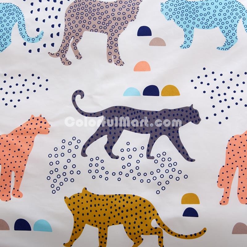 Leopards Beige Bedding Set Duvet Cover Pillow Sham Flat Sheet Teen Kids Boys Girls Bedding - Click Image to Close