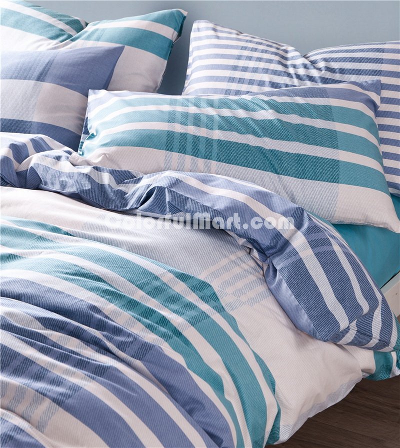 Botite Blue Bedding Set Luxury Bedding Scandinavian Design Duvet Cover Pillow Sham Flat Sheet Gift Idea - Click Image to Close