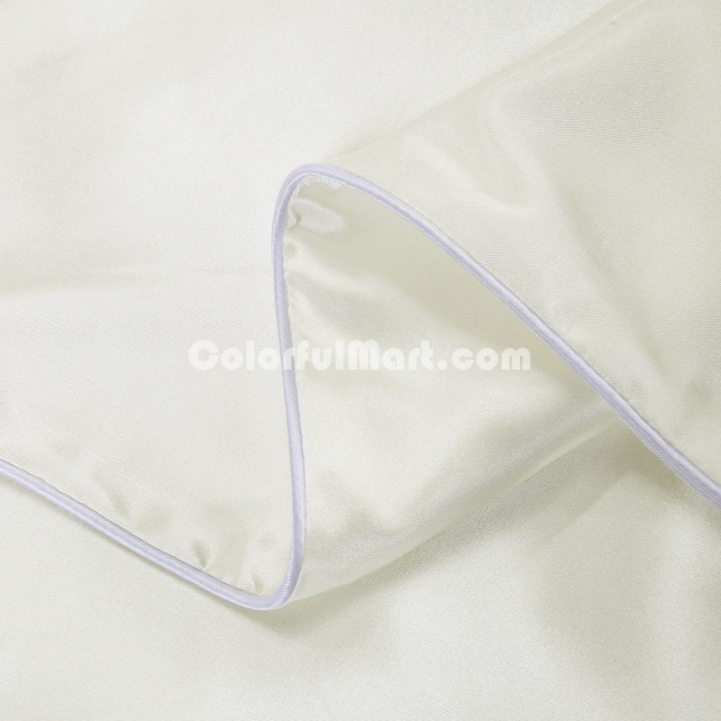 White Silk Bedding Set Duvet Cover Silk Pillowcase Silk Sheet Luxury Bedding - Click Image to Close