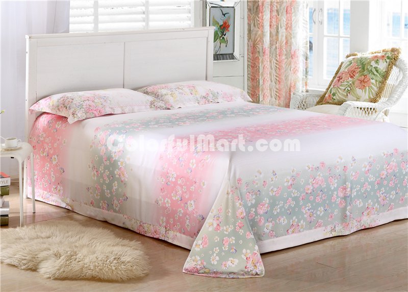 Coloured Glaze Pink Bedding Set Luxury Bedding Girls Bedding Duvet Cover Pillow Sham Flat Sheet Gift Idea - Click Image to Close