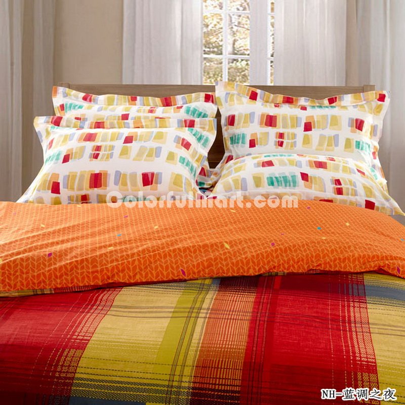 Blues Night Orange Teen Bedding Modern Bedding - Click Image to Close