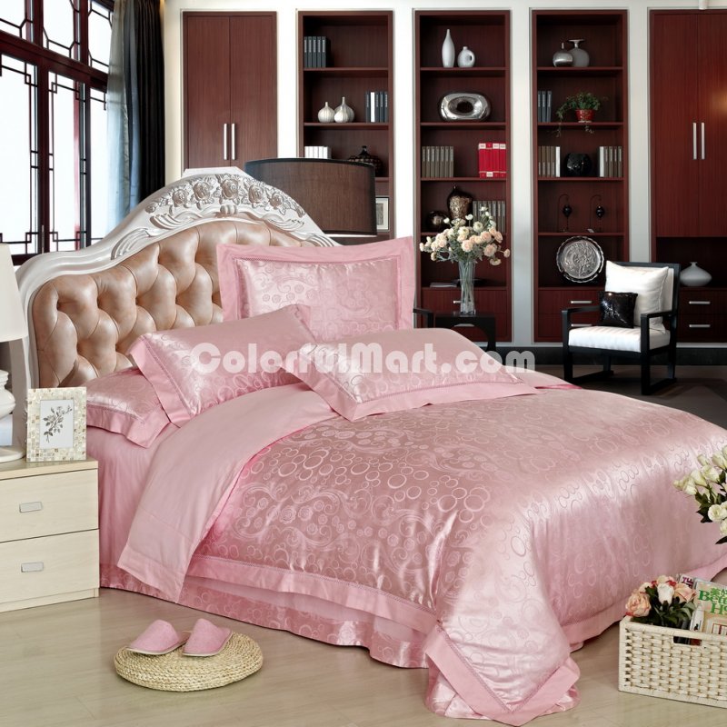 Pink Circles Luxury Bedding Sets - Click Image to Close