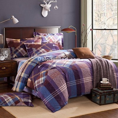 Cassie Purple Tartan Bedding Stripes And Plaids Bedding Teen Bedding
