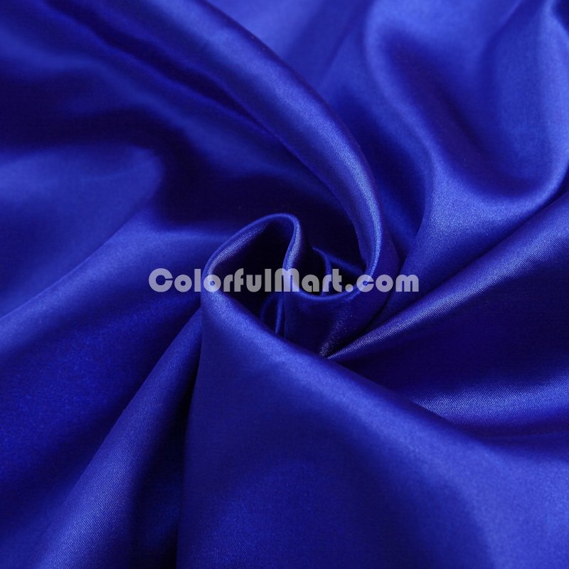 Royal Blue Silk Pillowcase, Include 2 Standard Pillowcases, Envelope Closure, Prevent Side Sleeping Wrinkles, Have Good Dreams - Click Image to Close