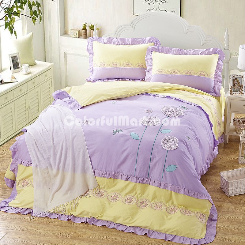 Flower Story Yellow Bedding Girls Bedding Princess Bedding Teen Bedding - Click Image to Close