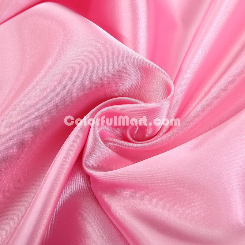 Pink Silk Pillowcase, Include 2 Standard Pillowcases, Envelope Closure, Prevent Side Sleeping Wrinkles, Have Good Dreams - Click Image to Close