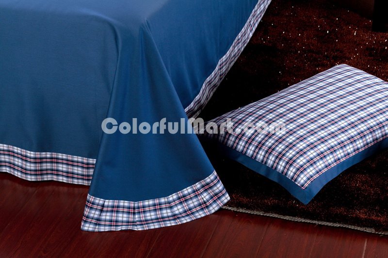 England Style Blue Tartan Bedding Stripes And Plaids Bedding Luxury Bedding - Click Image to Close