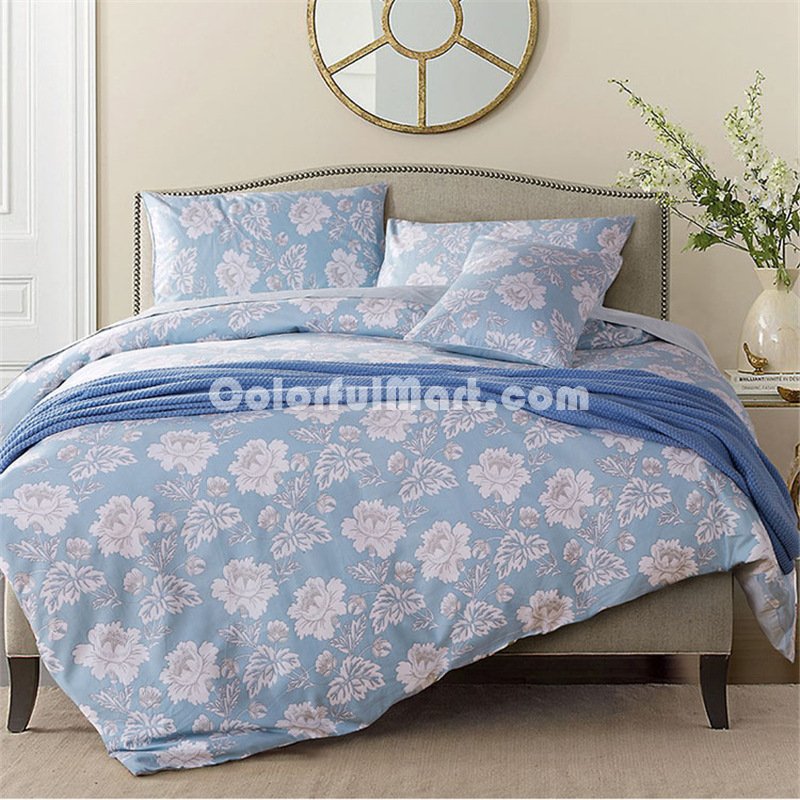 Caroline Light Blue Bedding Egyptian Cotton Bedding Luxury Bedding Duvet Cover Set - Click Image to Close