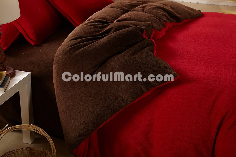 Cerise And Coffee Coral Fleece Bedding Teen Bedding - Click Image to Close