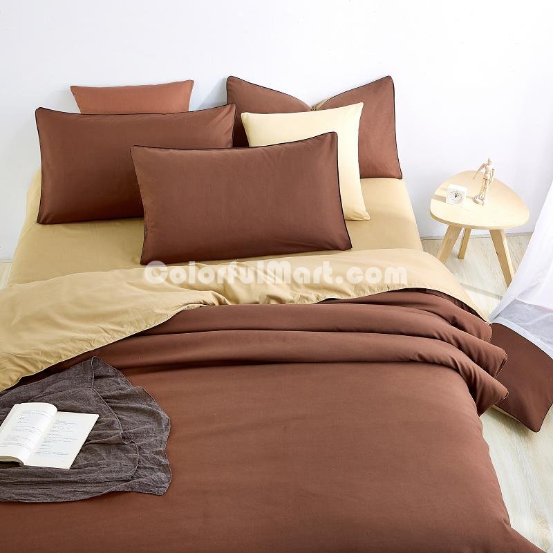 Gold Brown Bedding Set Duvet Cover Pillow Sham Flat Sheet Teen Kids Boys Girls Bedding - Click Image to Close