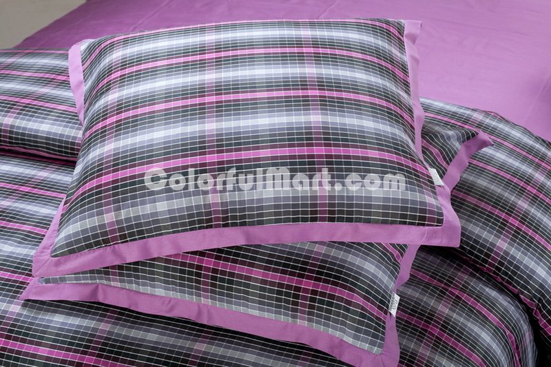 Euro Style Purple Tartan Bedding Stripes And Plaids Bedding Luxury Bedding - Click Image to Close