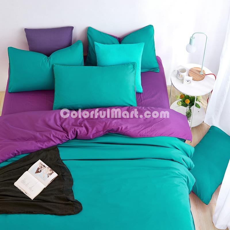 Eggplant Lake Blue Bedding Set Duvet Cover Pillow Sham Flat Sheet Teen Kids Boys Girls Bedding - Click Image to Close