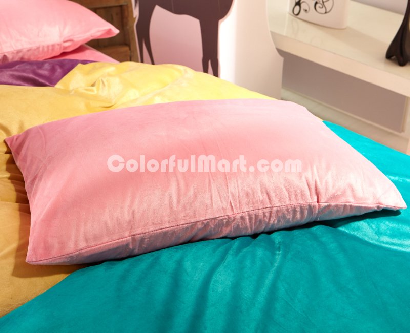 Corner With Love Pink Velvet Bedding Modern Bedding Winter Bedding - Click Image to Close